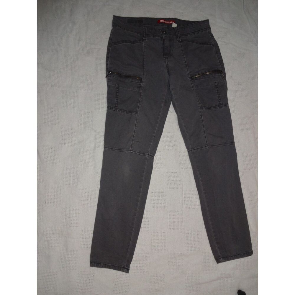 Union Bay Grey Cargo Relaxed Fit Jeans Size 5 | 6 Pockets Tomboy Style